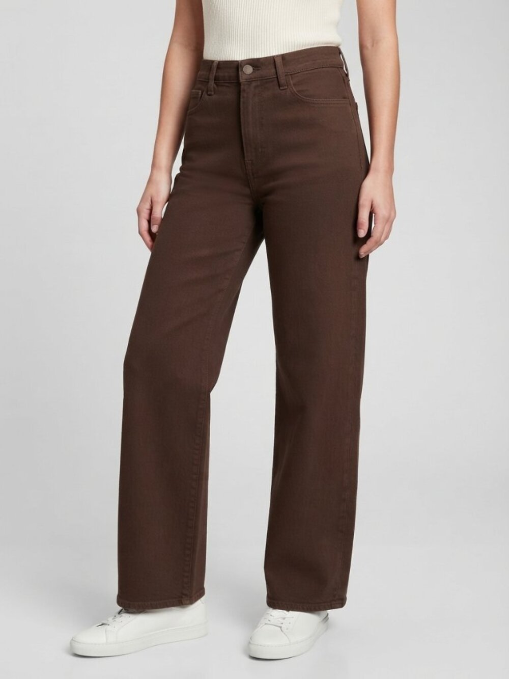 Cali1850 Brown High Rise Wide Leg Jeans Size 9 NWT